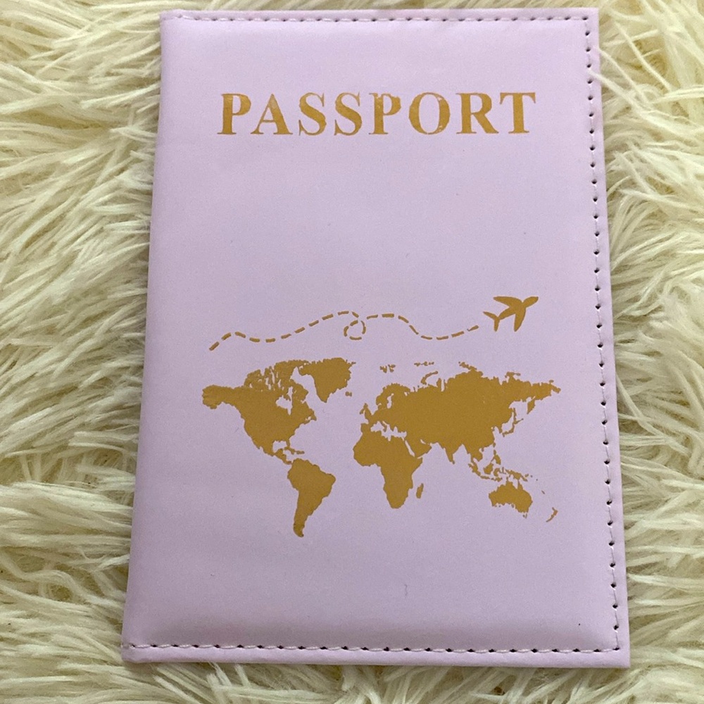 Passport Cover Protector Holder- Lilac purple Cover with Gold Lettering